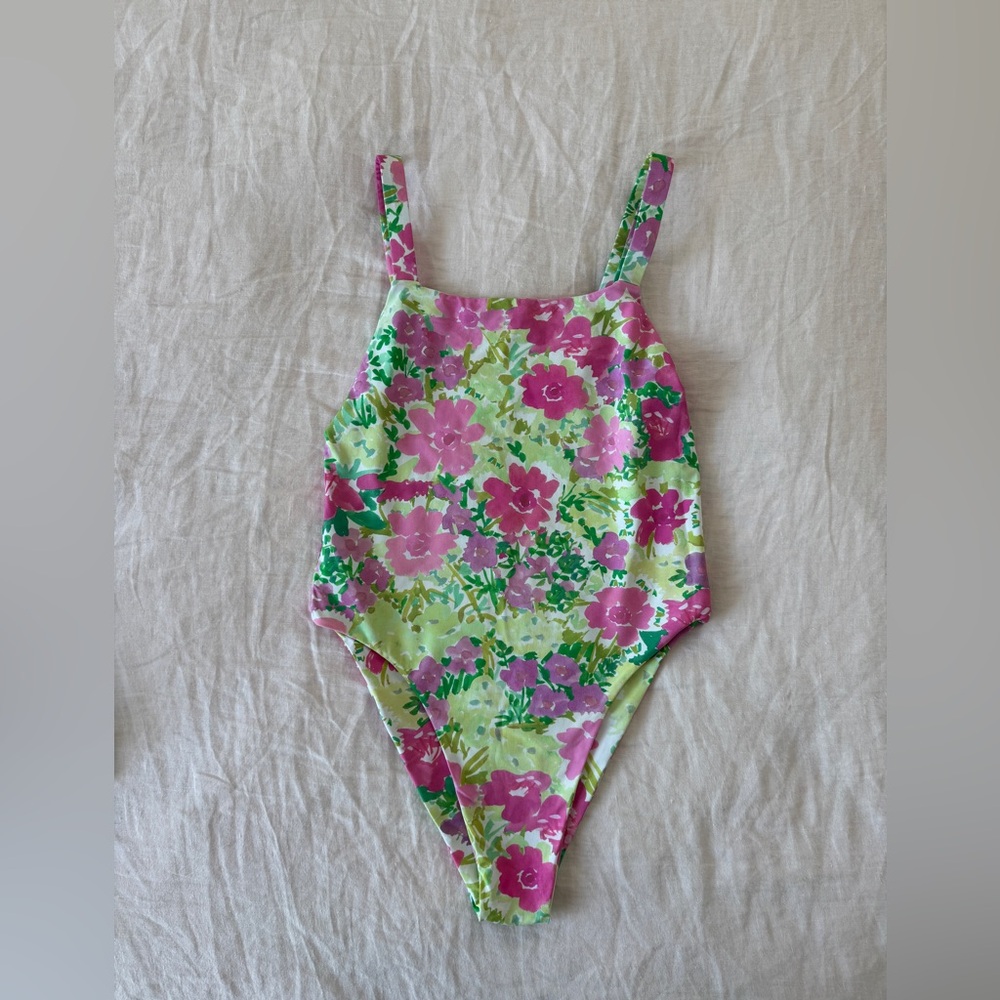 Square Neck Floral One Piece